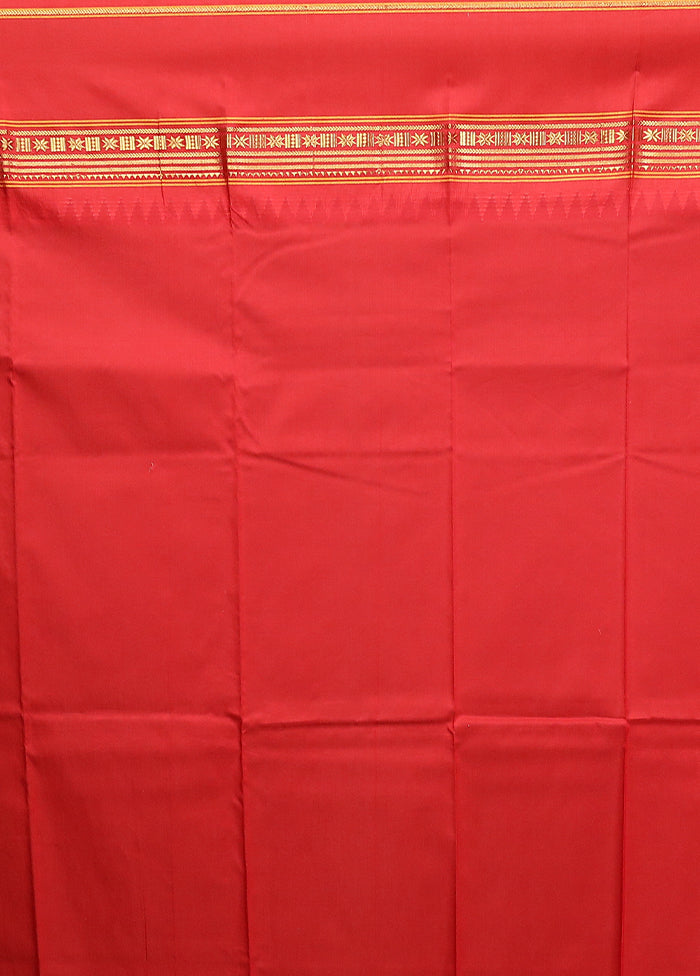 Multicolor Handloom Kanjivaram Pure Silk Saree With Blouse Piece
