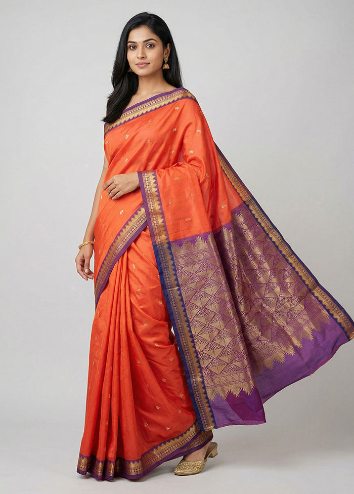 Pink Kanjivaram Silk Saree With Blouse Piece