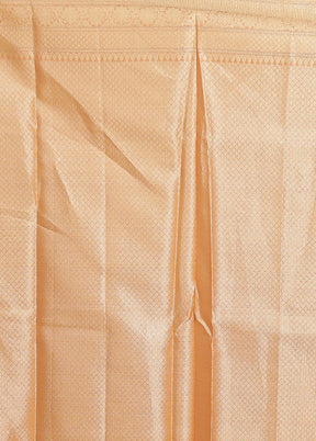 Peach Cotton Saree With Blouse Piece
