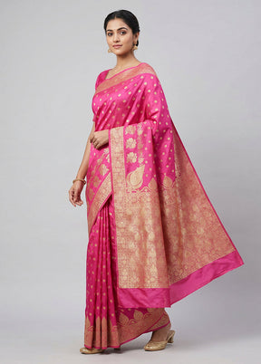 Multicolor Banarasi Silk Saree With Blouse Piece