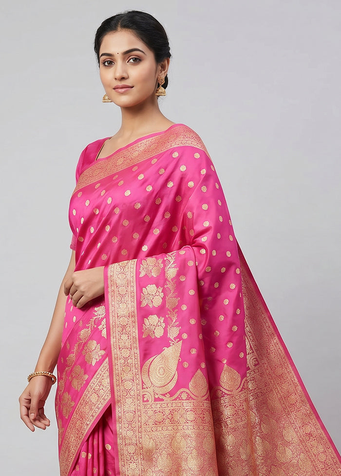 Multicolor Banarasi Silk Saree With Blouse Piece