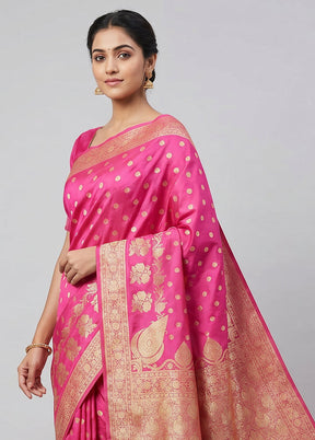 Multicolor Banarasi Silk Saree With Blouse Piece
