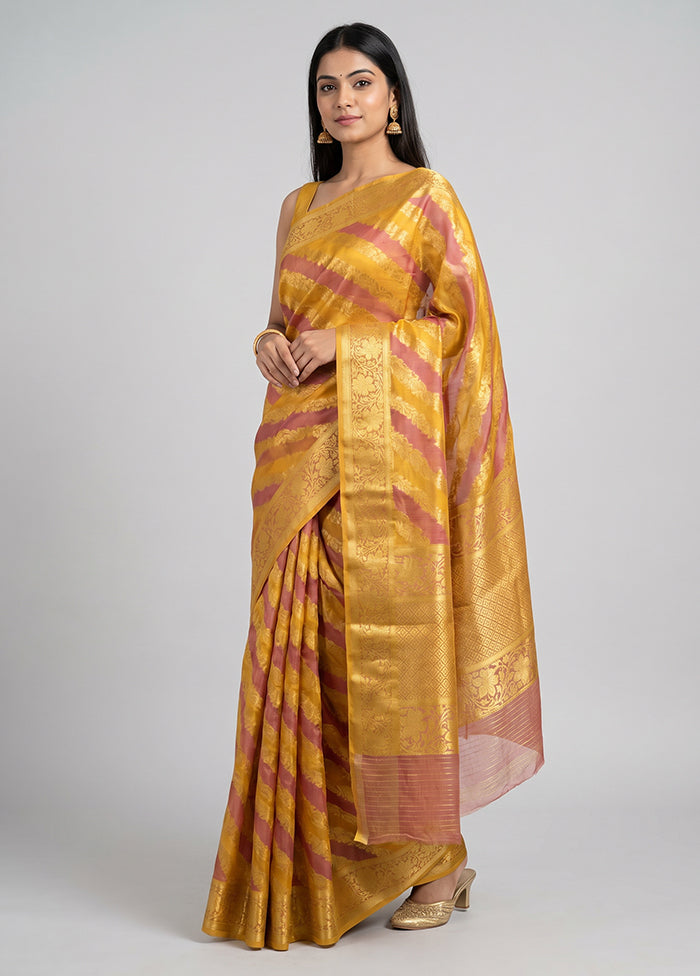Multicolor Organza Saree With Blouse Piece
