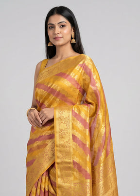 Multicolor Organza Saree With Blouse Piece