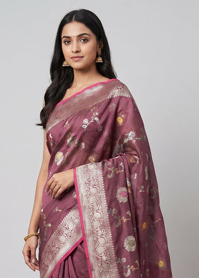 Cream Kora Silk Saree With Blouse Piece