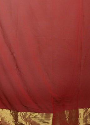 Red Chiffon Silk Saree With Blouse Piece