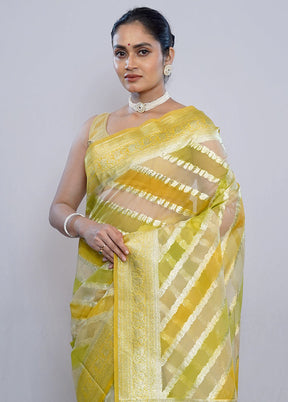 Multicolor Organza Saree With Blouse Piece