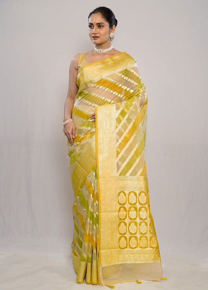 Multicolor Organza Saree With Blouse Piece