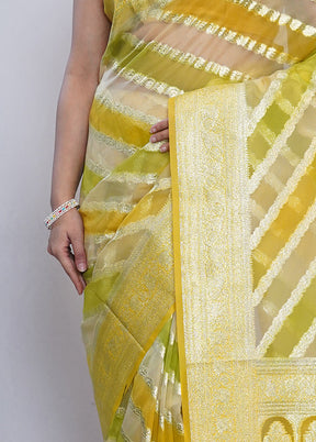 Multicolor Organza Saree With Blouse Piece