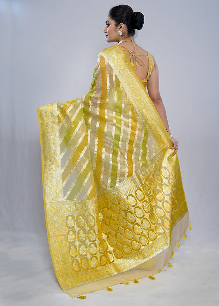 Multicolor Organza Saree With Blouse Piece
