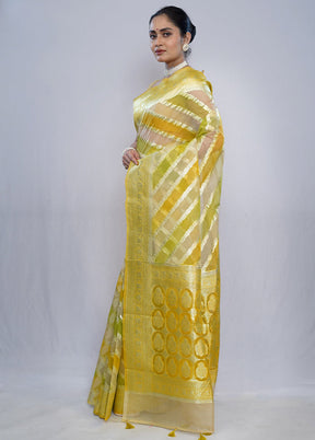 Multicolor Organza Saree With Blouse Piece