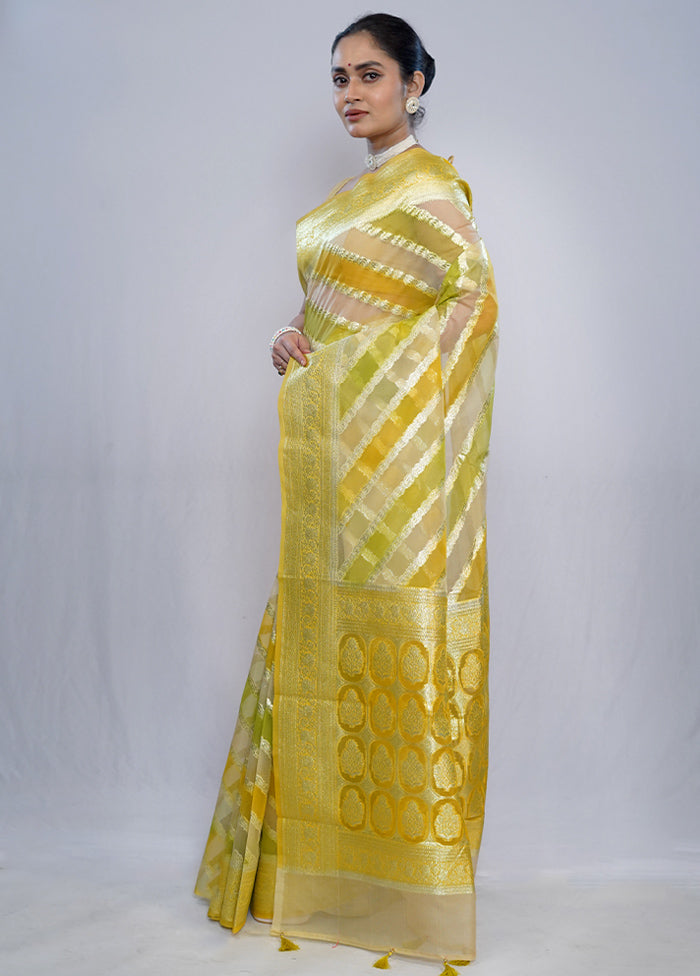 Multicolor Organza Saree With Blouse Piece