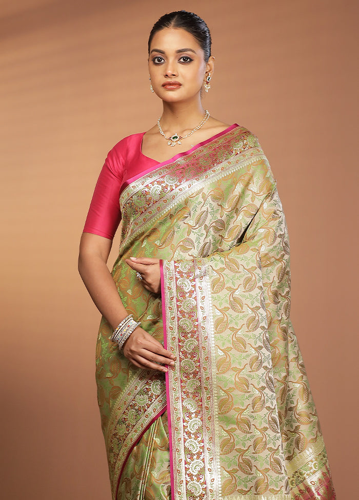 Cream Tanchoi Silk Saree With Blouse Piece