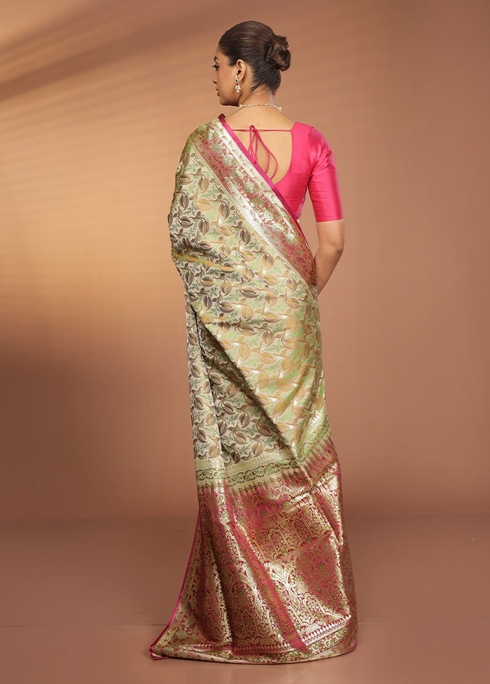 Cream Tanchoi Silk Saree With Blouse Piece