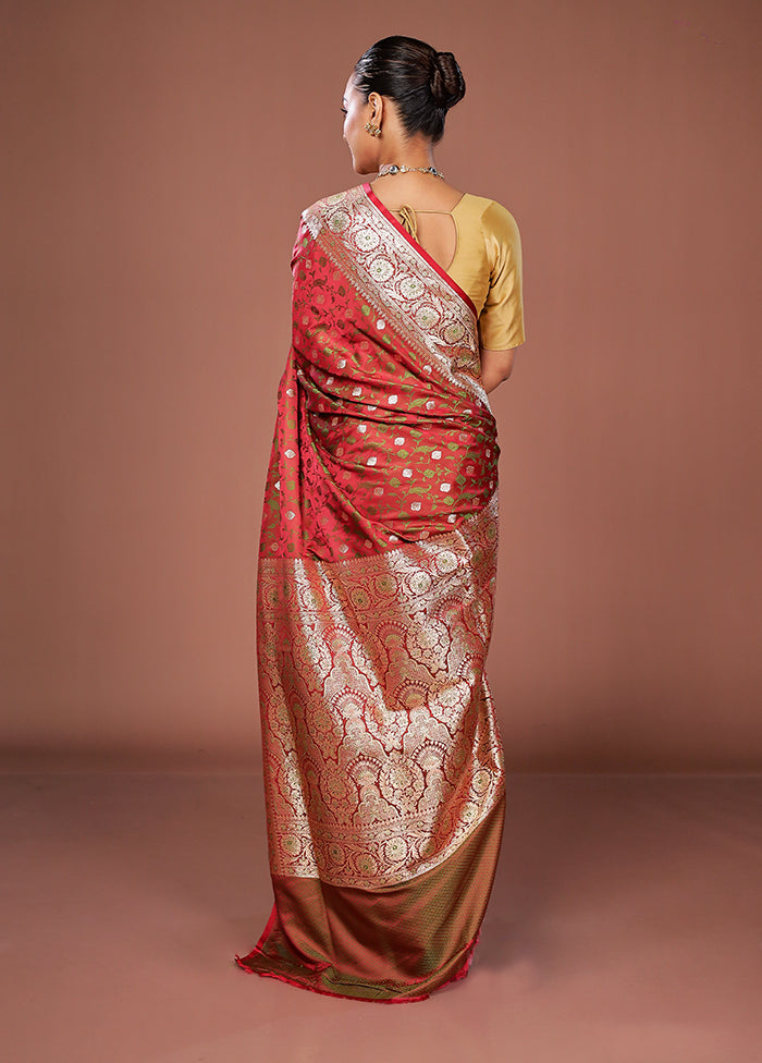 Pink Tanchoi Silk Saree With Blouse Piece