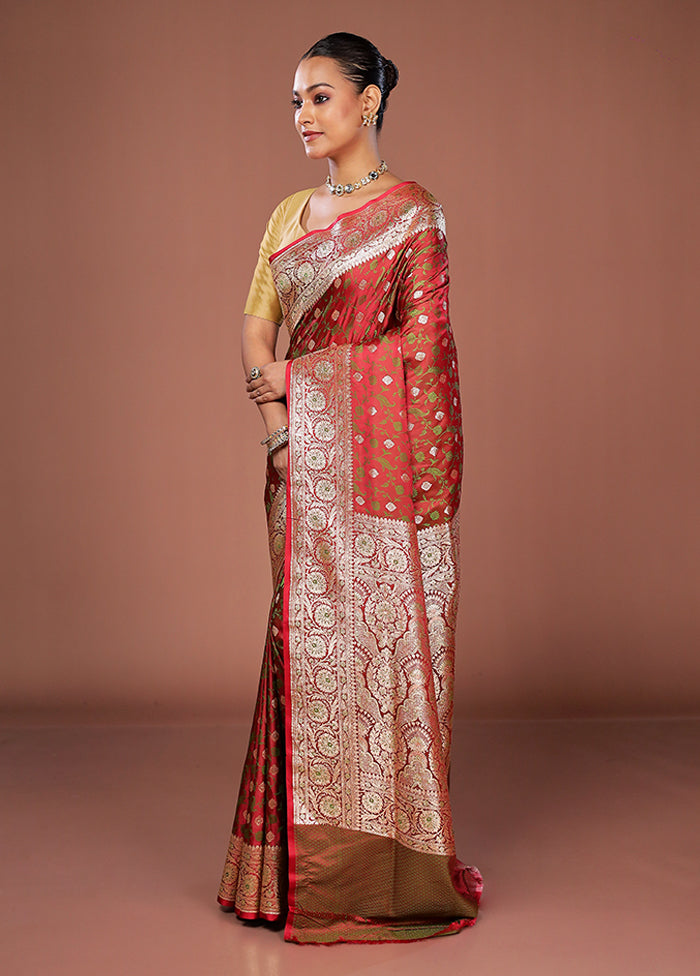 Pink Tanchoi Silk Saree With Blouse Piece