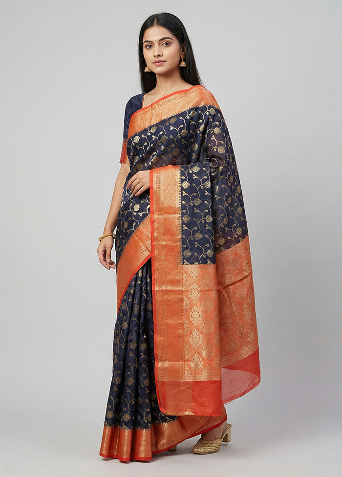 Black Pure Cotton Saree With Blouse Piece