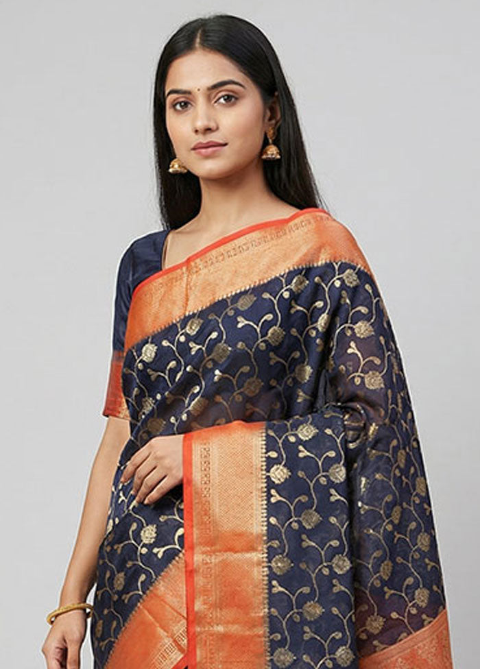 Black Pure Cotton Saree With Blouse Piece