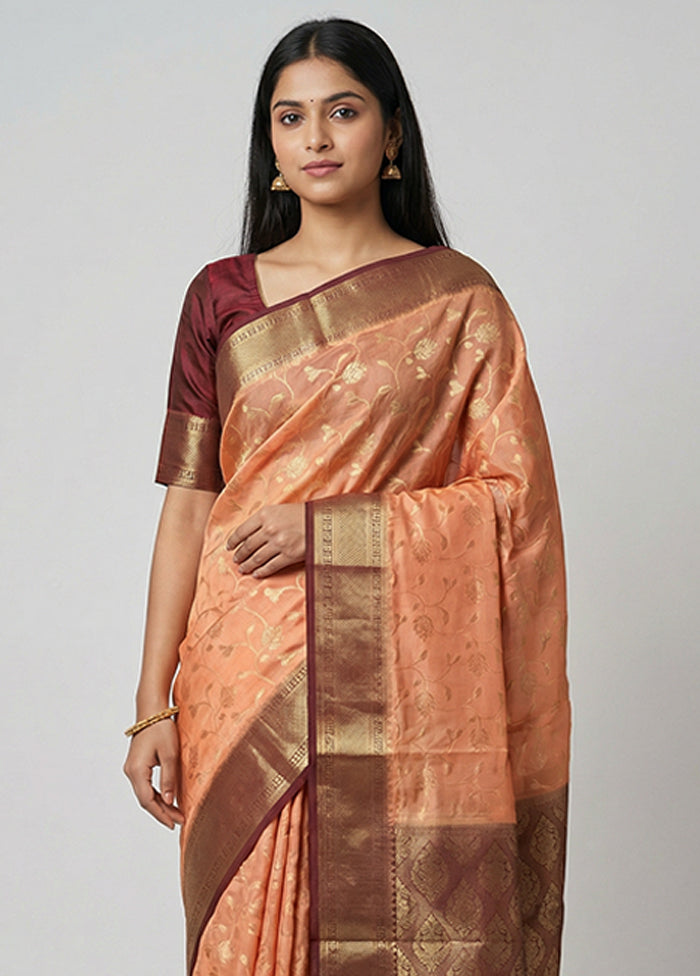 Pink Pure Cotton Saree With Blouse Piece