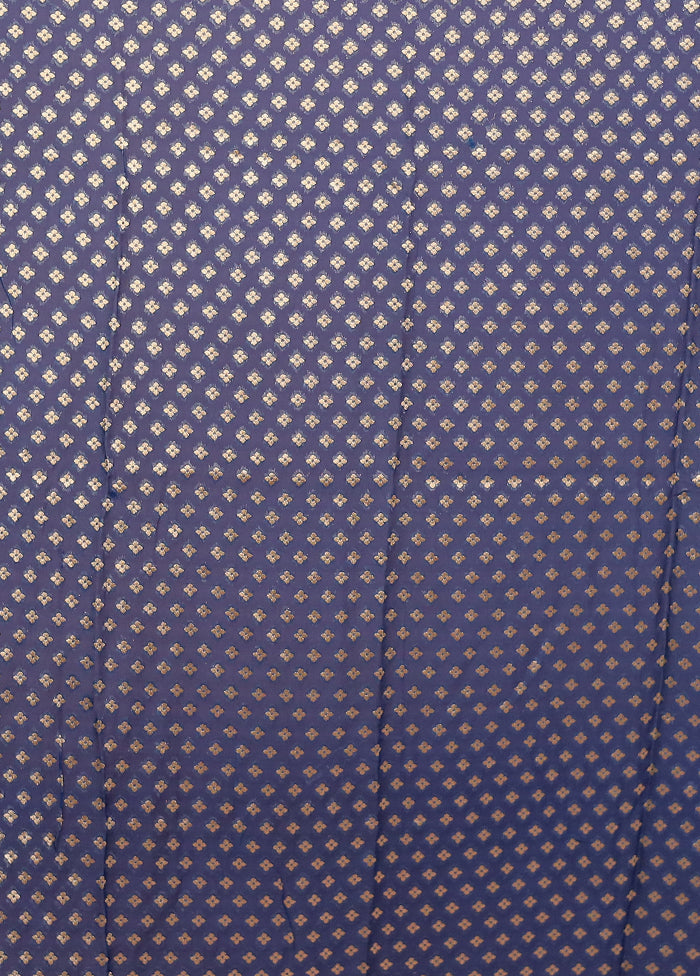 Blue Georgette Saree With Blouse Piece