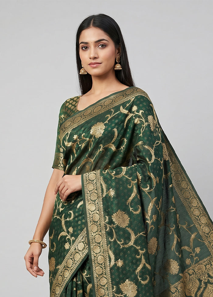 Green Georgette Saree With Blouse Piece