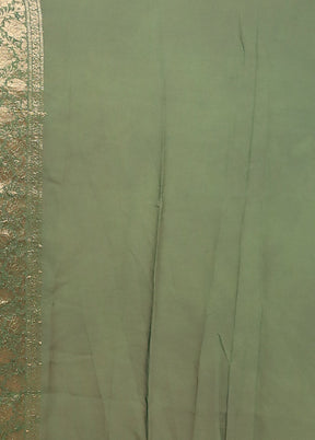 Green Georgette Saree With Blouse Piece