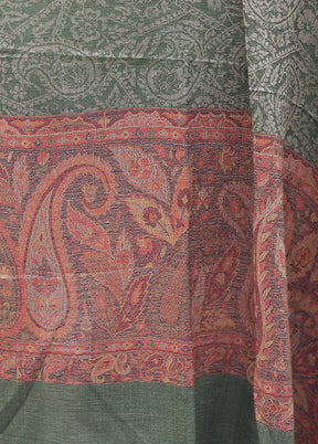 Brown Woolen Zari Woven Work Shawl