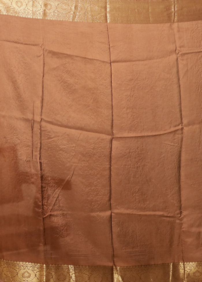 Cream Dupion Silk Saree With Blouse Piece