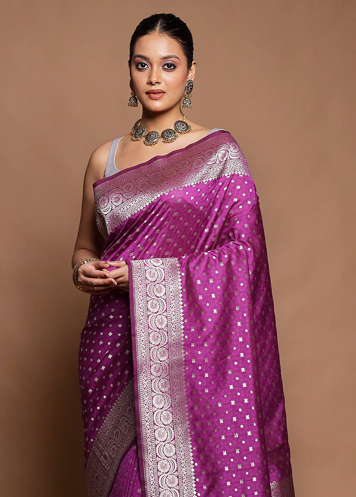 Purple Uppada Silk Saree With Blouse Piece