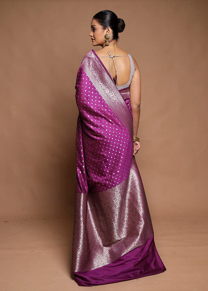 Purple Uppada Silk Saree With Blouse Piece