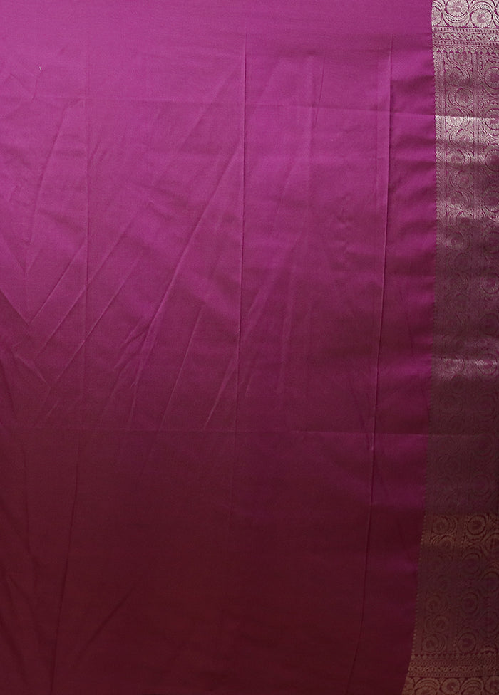 Purple Uppada Silk Saree With Blouse Piece
