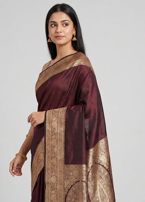 Multicolor Banarasi Silk Saree With Blouse Piece