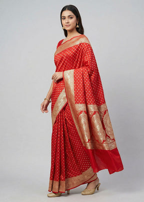 Multicolor Banarasi Silk Saree With Blouse Piece