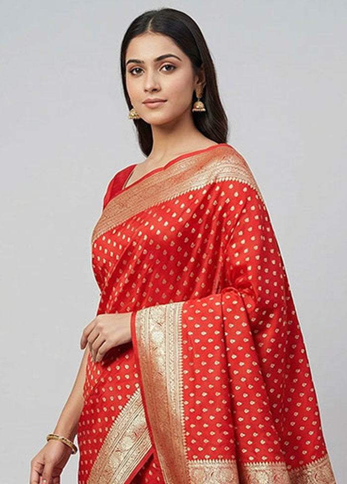 Multicolor Banarasi Silk Saree With Blouse Piece