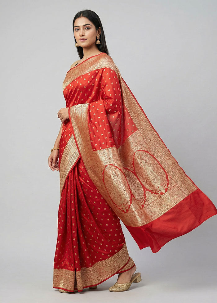 Multicolor Banarasi Silk Saree With Blouse Piece