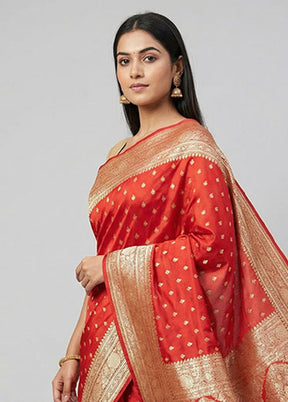 Multicolor Banarasi Silk Saree With Blouse Piece
