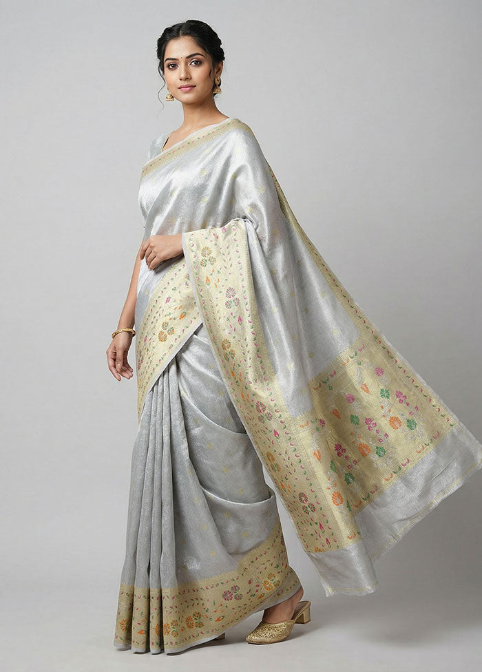 Multicolor Tissue Silk Saree With Blouse Piece