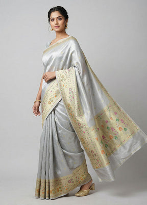 Multicolor Tissue Silk Saree With Blouse Piece