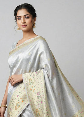 Multicolor Tissue Silk Saree With Blouse Piece