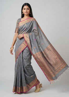 Multicolor Matka Silk Saree With Blouse Piece