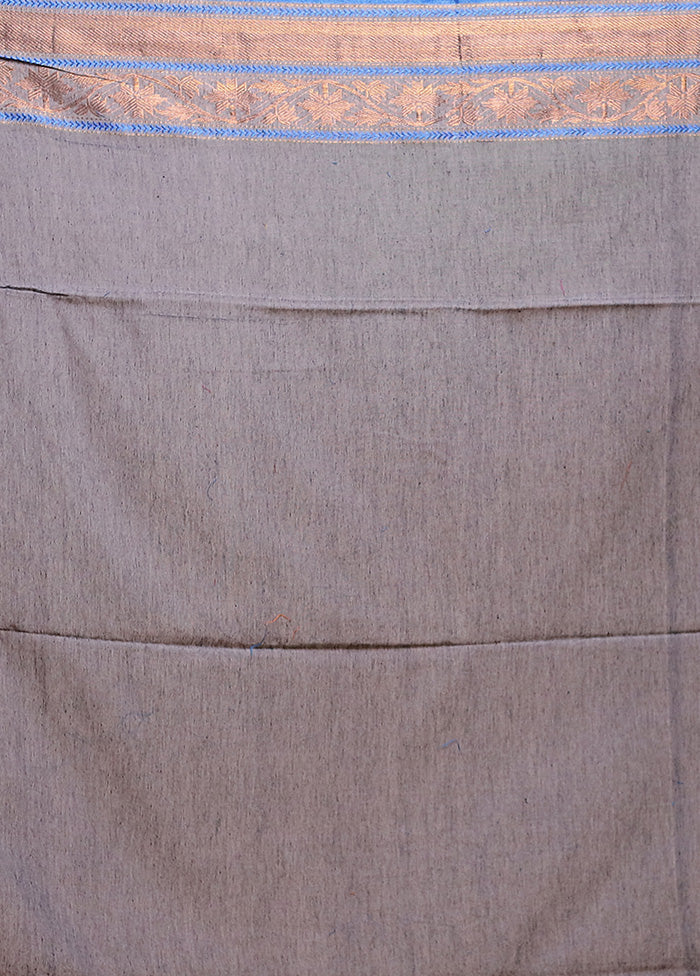Grey Matka Silk Saree With Blouse Piece