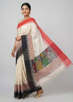 Multicolor Matka Silk Saree With Blouse Piece