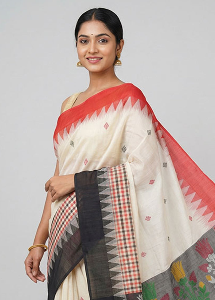 Multicolor Matka Silk Saree With Blouse Piece