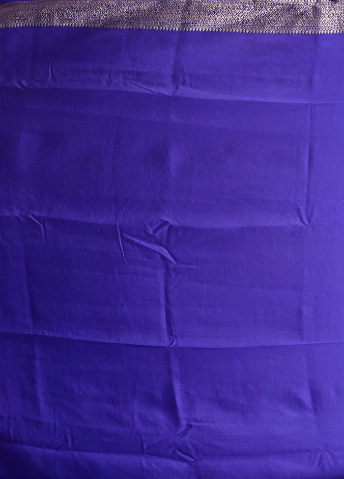 Blue Handloom Pure Georgette Saree With Blouse Piece