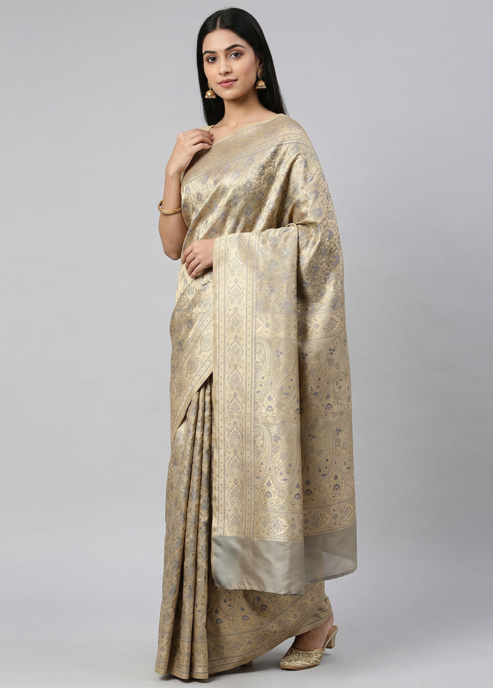 Multicolor Jamewar Silk Saree With Blouse Piece