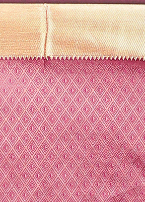 Pink Kanjivaram Silk Saree With Blouse Piece
