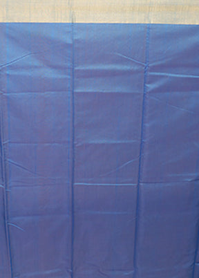 Blue Chanderi Silk Saree With Blouse Piece
