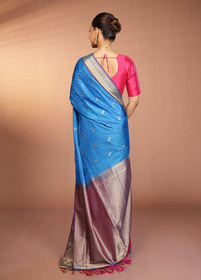 Green Kanjivaram Silk Saree With Blouse Piece
