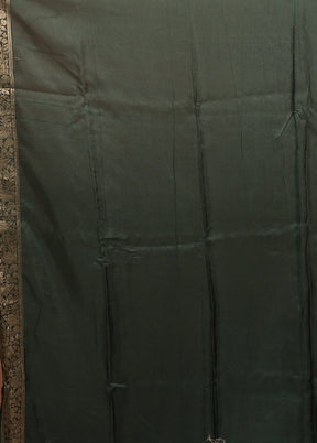 Green Dupion Silk Saree With Blouse Piece