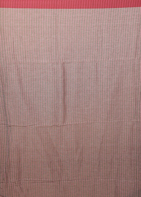Grey Khadi Cotton Saree With Blouse Piece